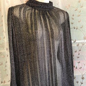 XXL H&M Black & White Sheer Shirt Blouse Top